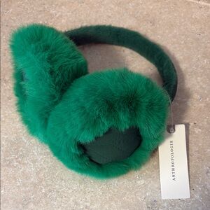 Anthropologie Vibrant Green Faux Fur Earmuffs